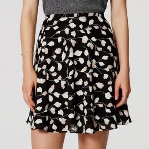 Ann Taylor Loft A-line Floral Black And Tan Skirt